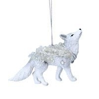 White Silver Resin fox