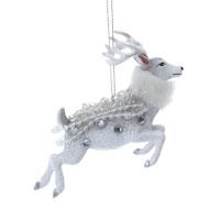 silver and white resin Stag