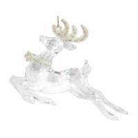 Clear prancing stag with gold antlers